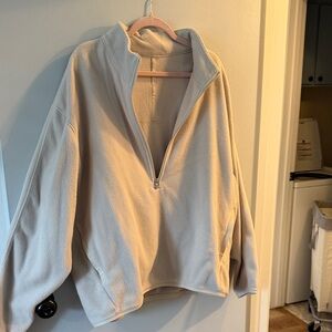 lululemon athletica Cream quarter Zip Up Sweater size L worn once